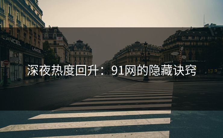 深夜热度回升：91网的隐藏诀窍