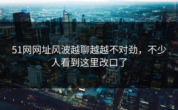 51网网址风波越聊越越不对劲，不少人看到这里改口了