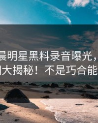 今天凌晨明星黑料录音曝光，背后阴谋真相大揭秘！不是巧合能解释的