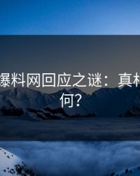 51吃瓜爆料网回应之谜：真相究竟如何？
