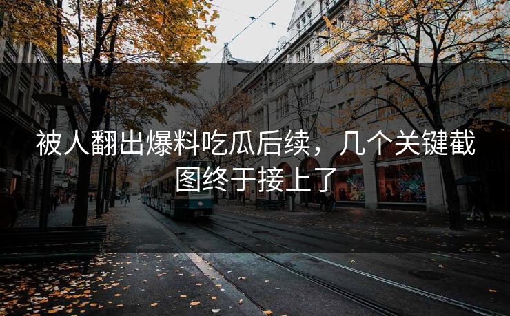 被人翻出爆料吃瓜后续，几个关键截图终于接上了